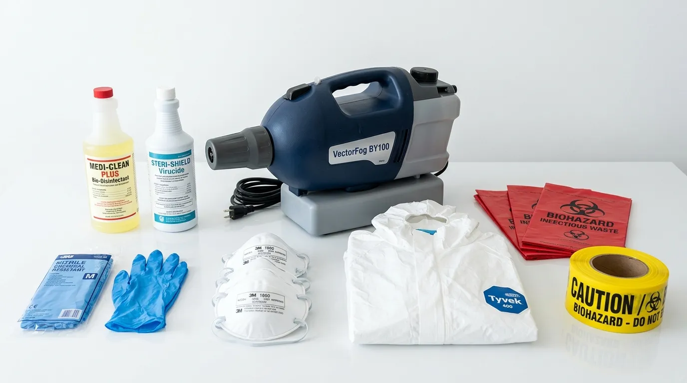 Professional biohazard remediation crew working in Farmington Hills